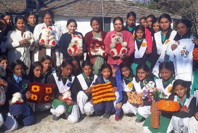 Exhibition of materials made by girl students