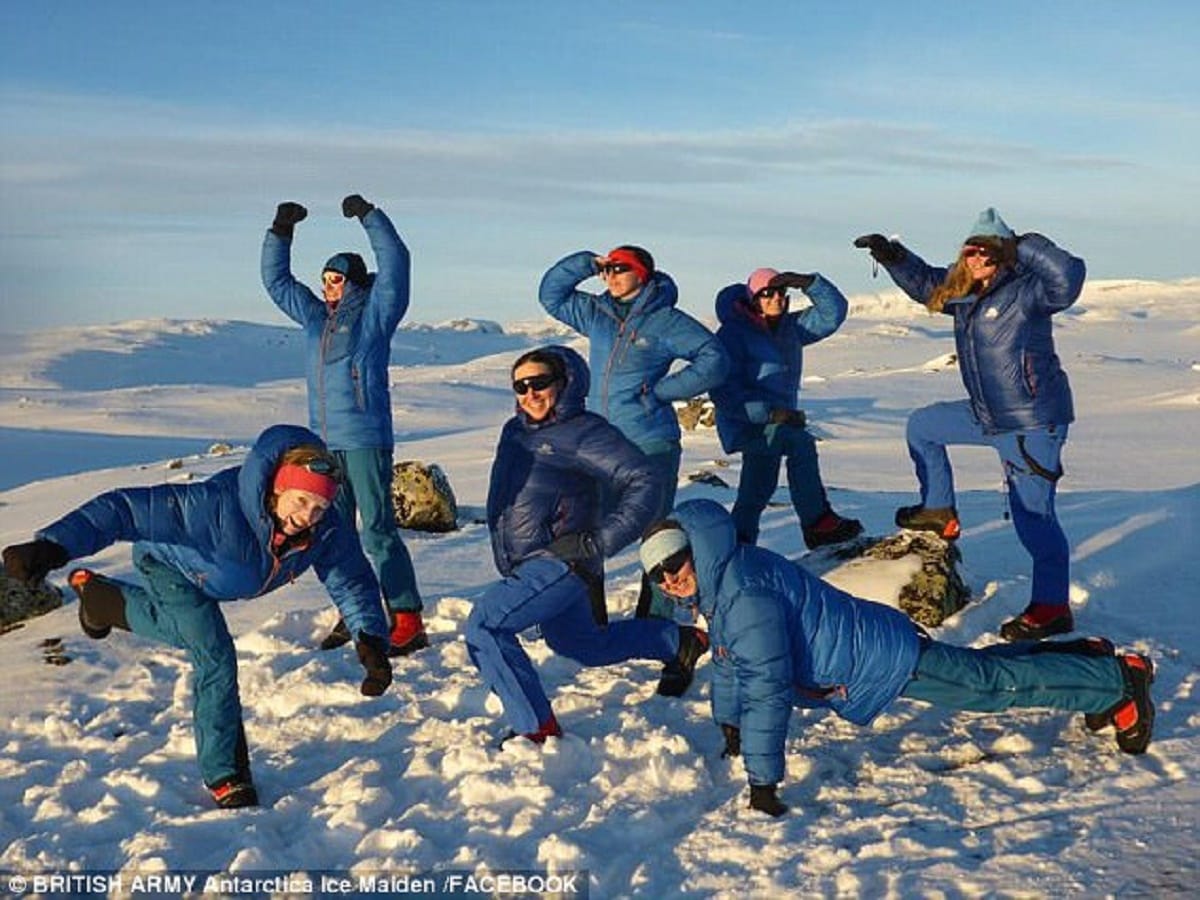 Six British soldiers become the first all-female team to cross Antarctica
