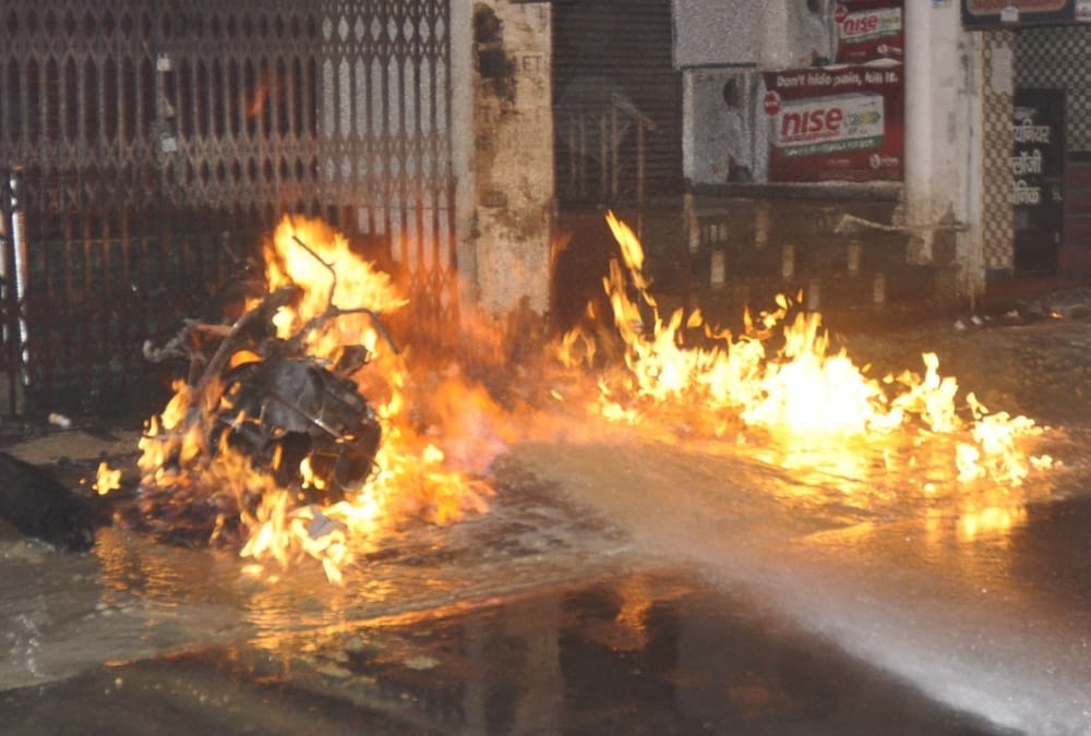 fire near lohia hospital in lucknow.
