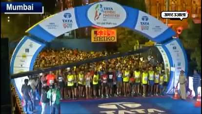 Thousands runners in Tata Mumbai international marathon 2018