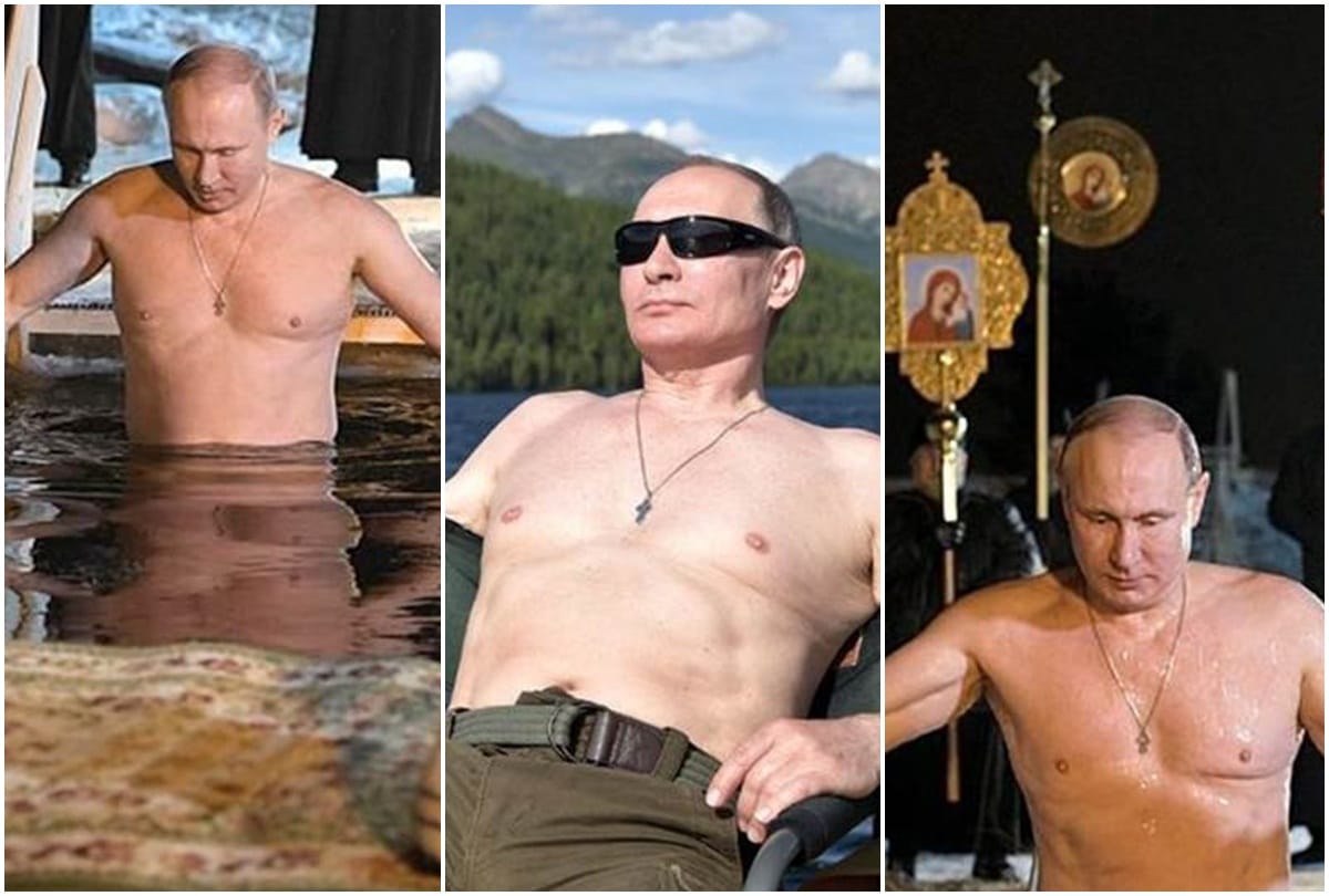 Russian President Vladimir Putin goes shirtless again and this time for Baptism Ritual