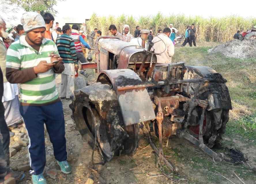 Tractor-Trolley fire