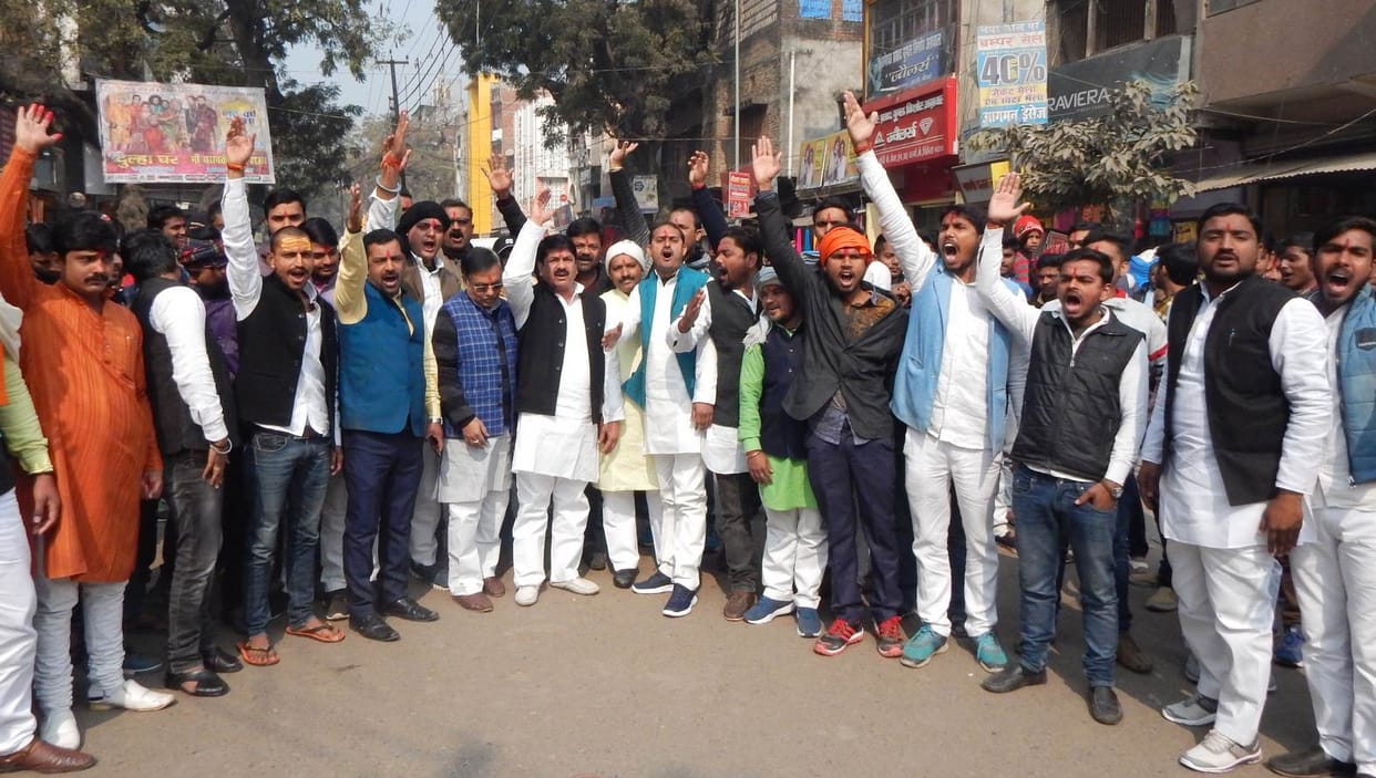 Demonstrating protests against Padmavat