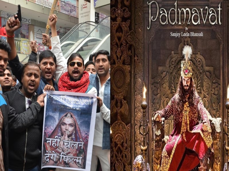 karni sena protest with arms in mathura for movie padmavat 