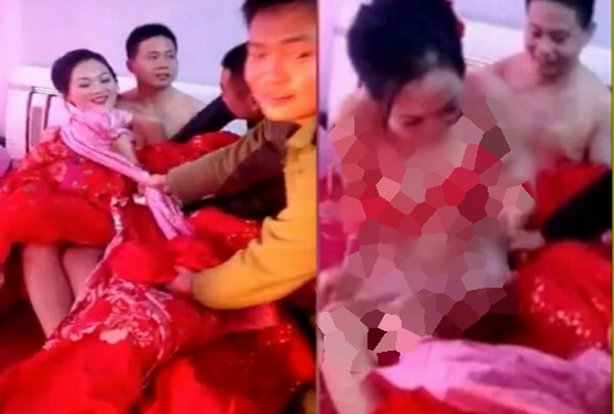 A video being viral of shameful wedding game in china