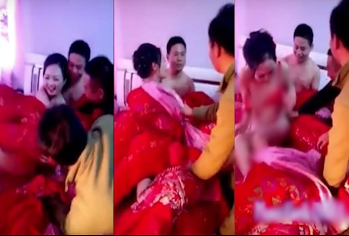 A video being viral of shameful wedding game in china