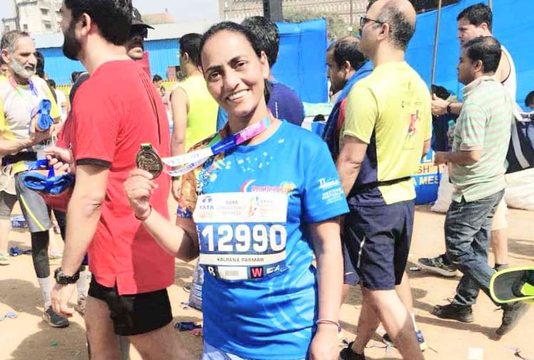 kalpana of solan participated in mumbai marathon