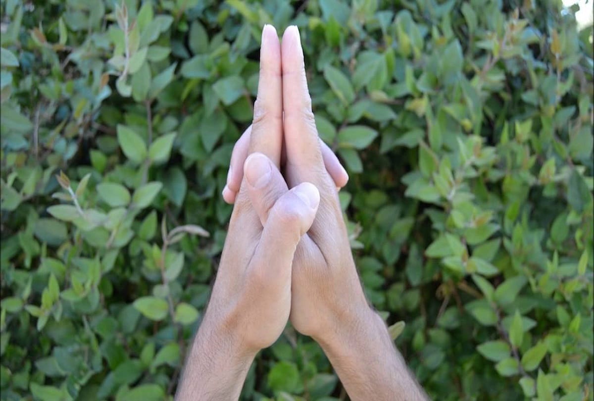 Practice Yoga Pose Of Ksepana Mudra And Virabhadrasana To Get Rid Of Tension