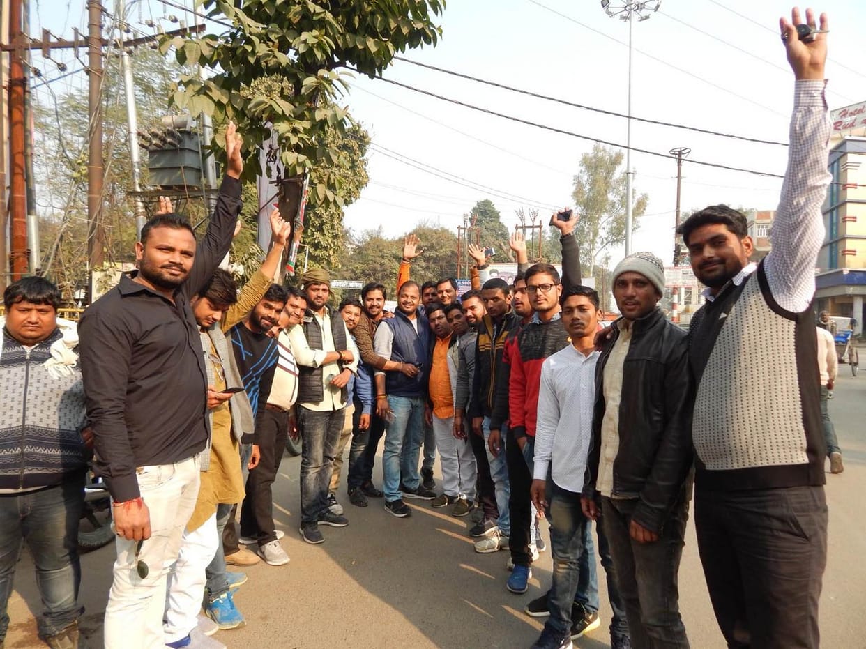 Protest against 'Padmavat' during the slogan