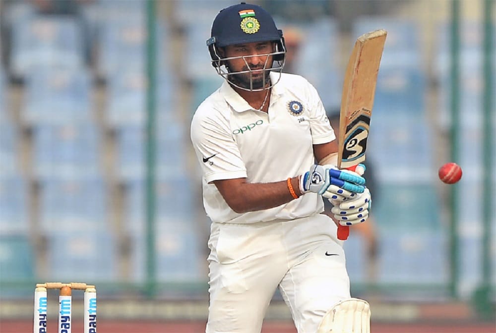 India vs south africa: cheteshwar pujara hit his third six and makes record