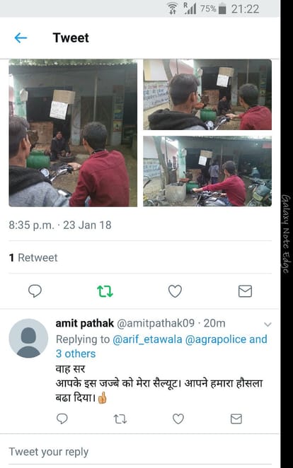 shopkeeper associated with agra police helmet campaign