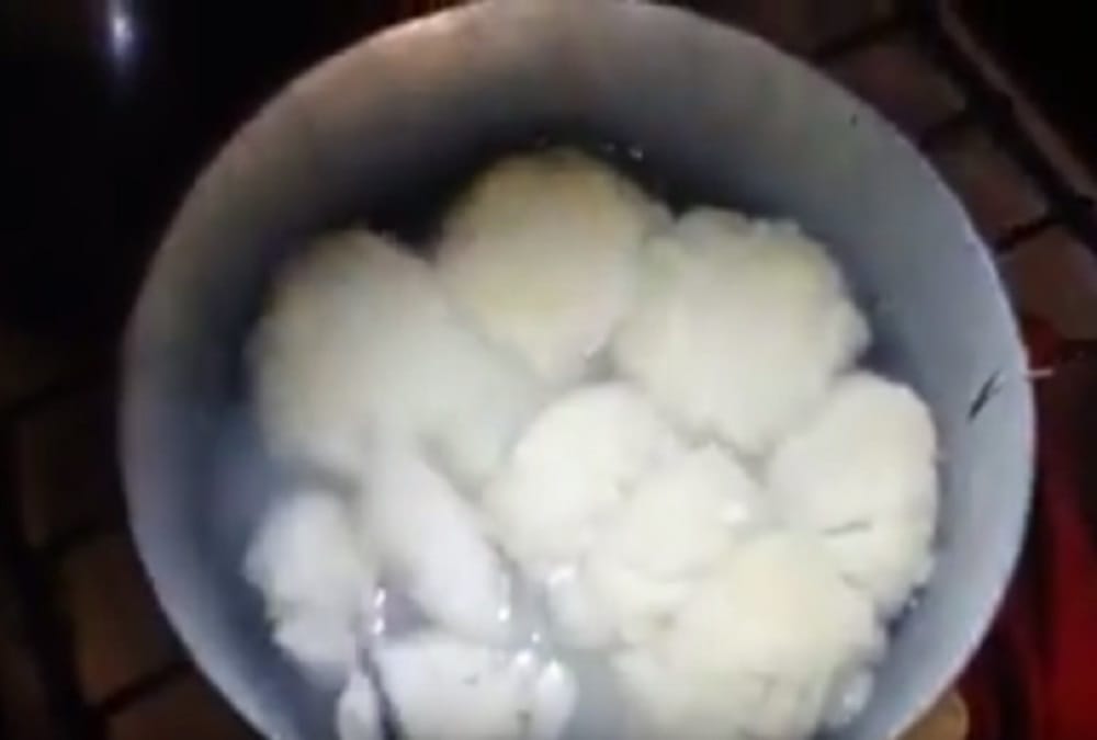 Plastic flour in market after egg and rice