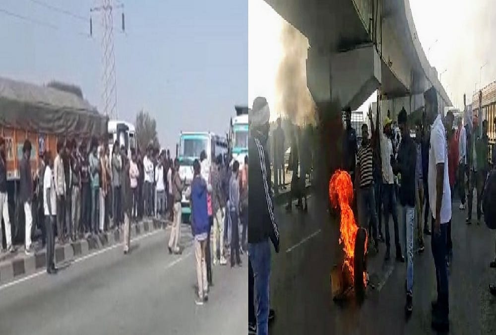 padmavat protest mumbai delhi highway jaam by karni sena jaipur rajasthan