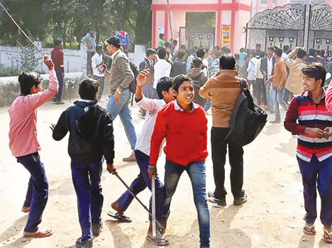 College did the stone throwing, Force deployed