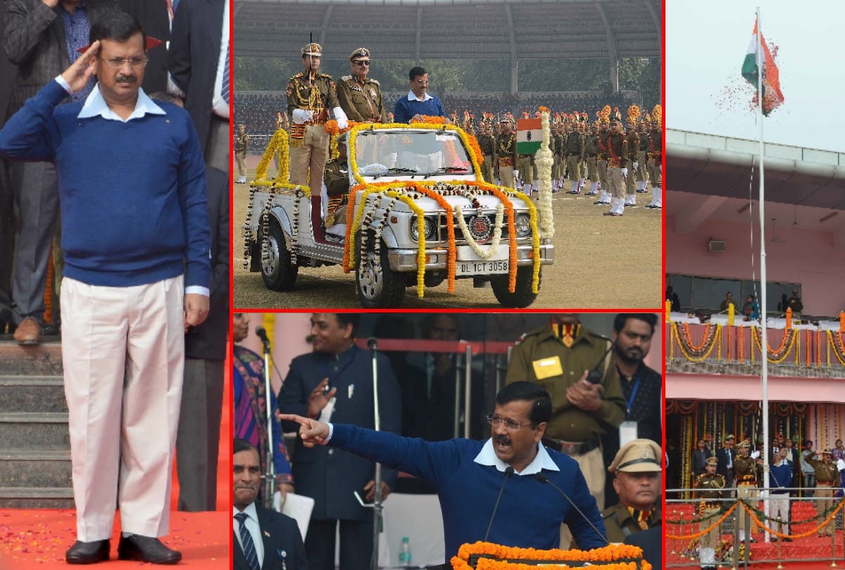 kejriwal hosted the flag and talked about the protest against padmavat