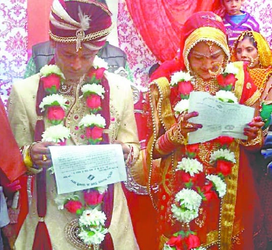 Bride-groom sworn in at the venue