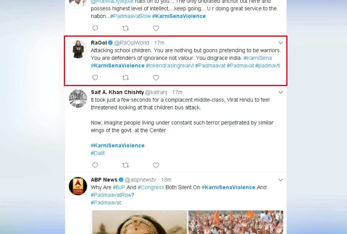 padmavat : reactions of people on twitter on gurugram protest on school bus
