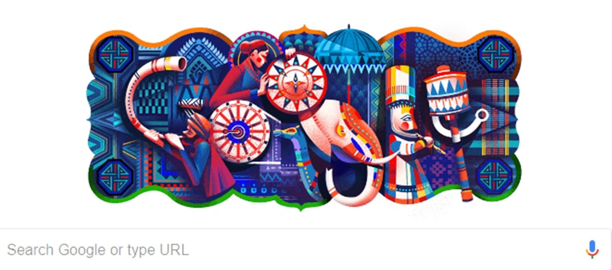 google is celebrating 69th Republic Day through his doodle