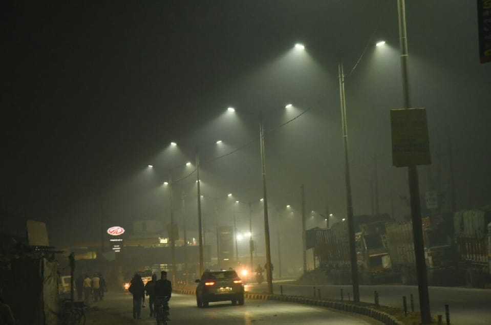 LED light on Nausad-Kalesar road