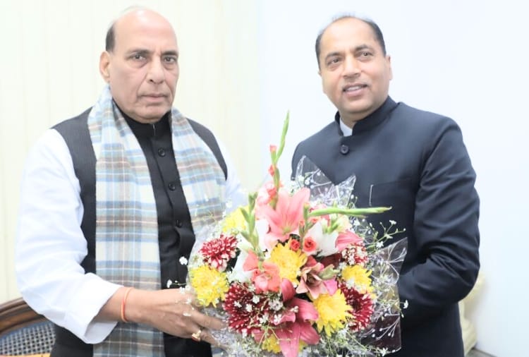  cm jairam thakur met union home minister rajnath singh at delhi