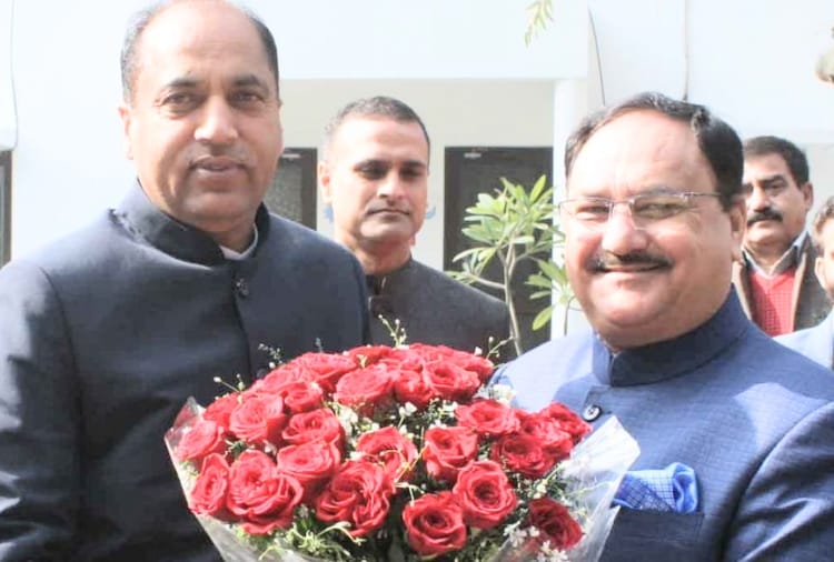 cm jairam thakur met himachal cadre officer at jp nadda house