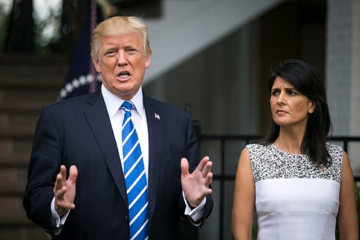 Nikki Haley has slammed rumors that she was having an affair with President Donald Trump