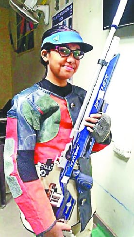 Selection of the shooter Samiya Mehar at the India Camp