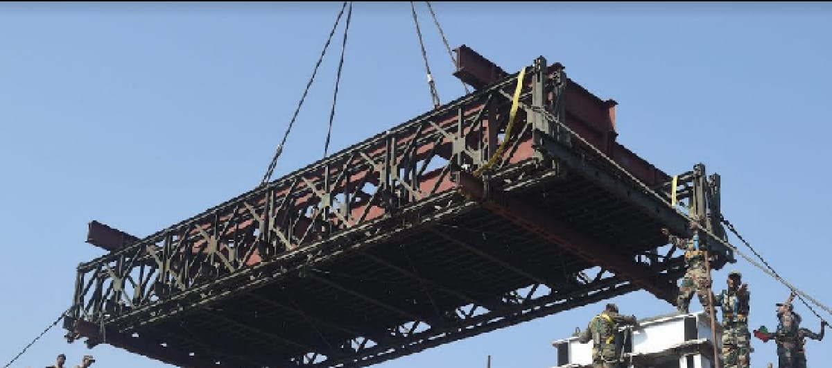 three big railway bridges made by army and material came from doklam