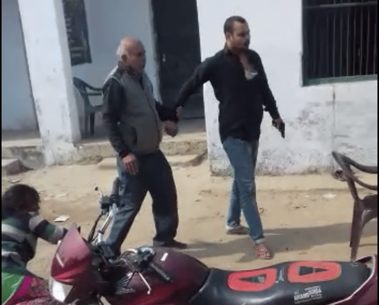 Female teacher beaten by school principal in azamgarh