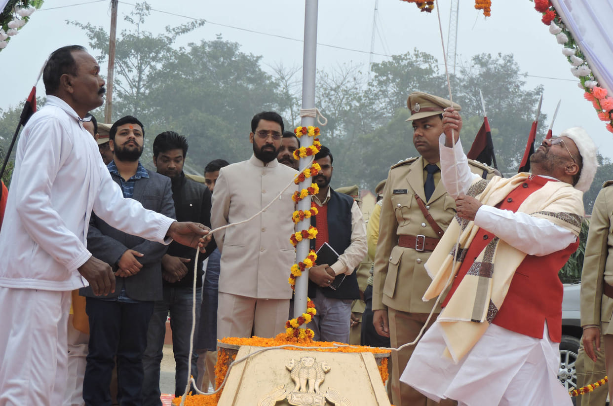 flag hoisted