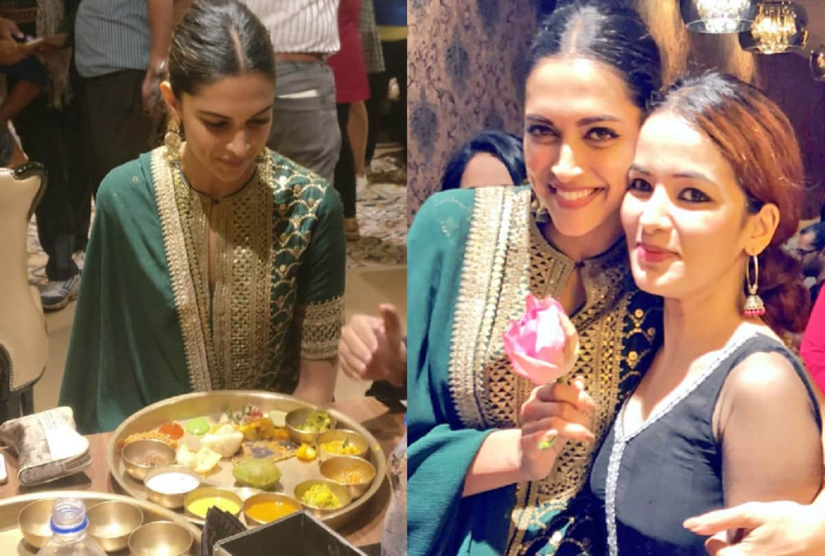 After Padmaavat success Deepika Padukone having Rajasthani thali at Mumbai 