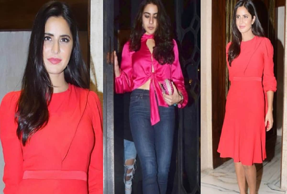 Sara Ali Khan tiny clutch priced 1 lakh rupees as costly Katrina Kaif red dress 