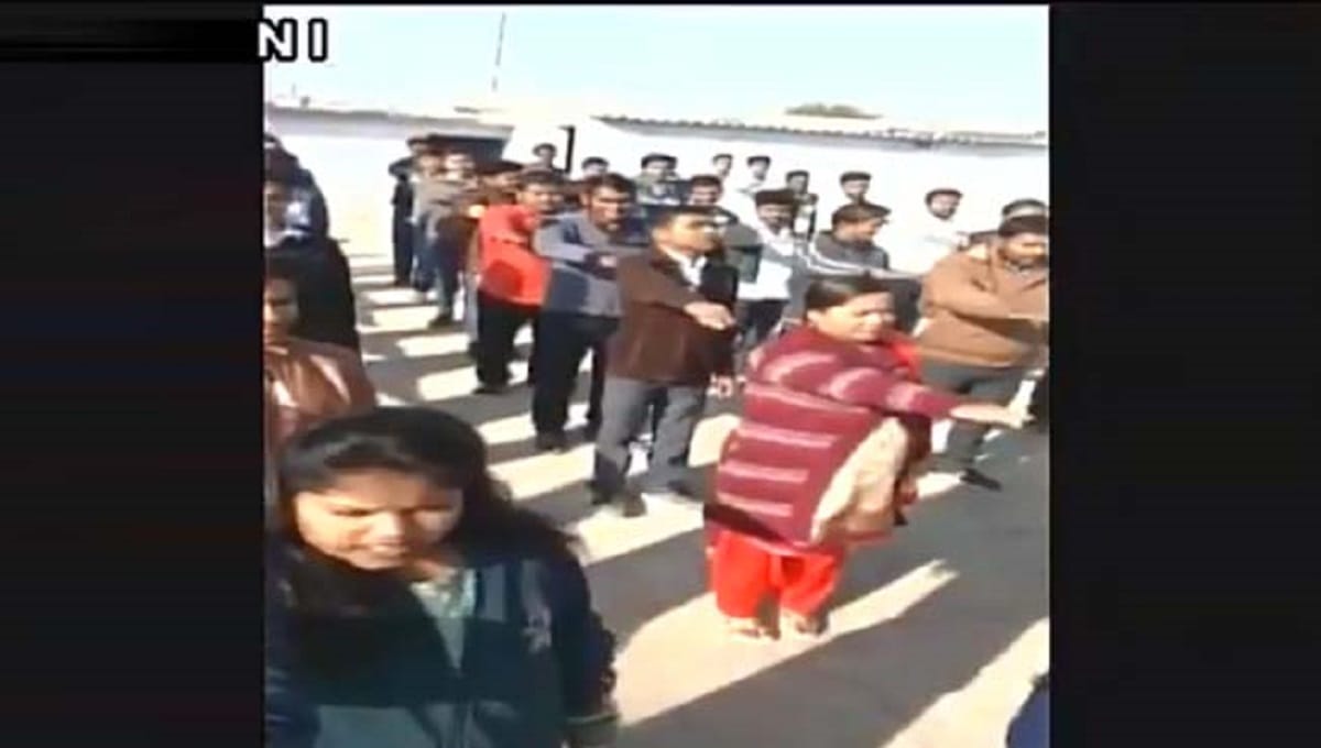 teachers of an ITI College ask students to take pledge not to vote for BJP in the upcoming elections