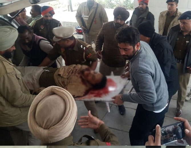 dsp baljinder sandhu shot himself during students protest in faridkot