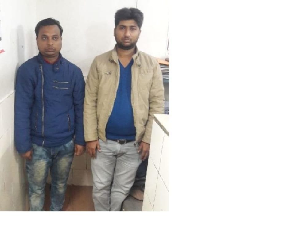 police have arrested two young man after dgp tweeting 
