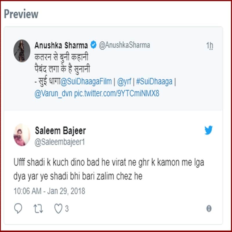 Anushka Sharma trolls after posting pic of sui dhaga