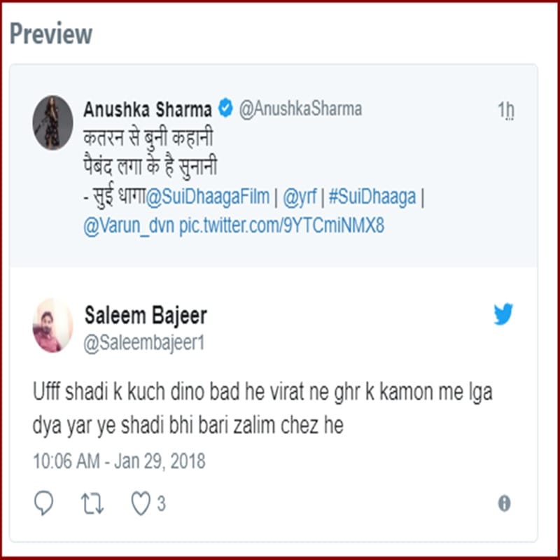 Anushka Sharma trolls after posting pic of sui dhaga