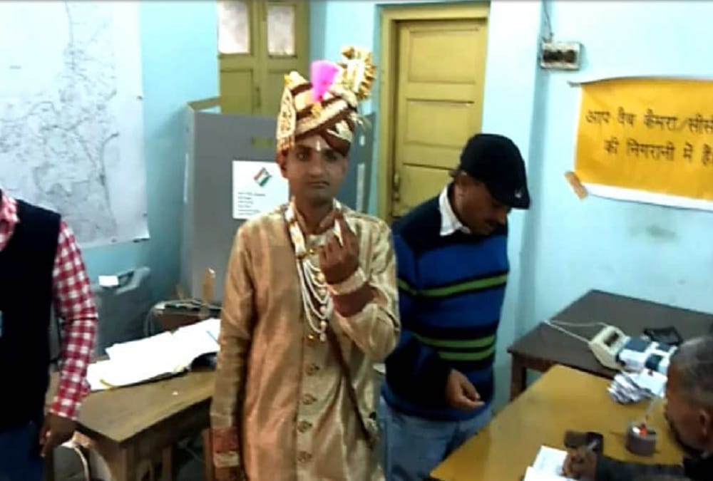 rajasthan bypolls groom voted before finally getting marriage in ajmer bypolls 
