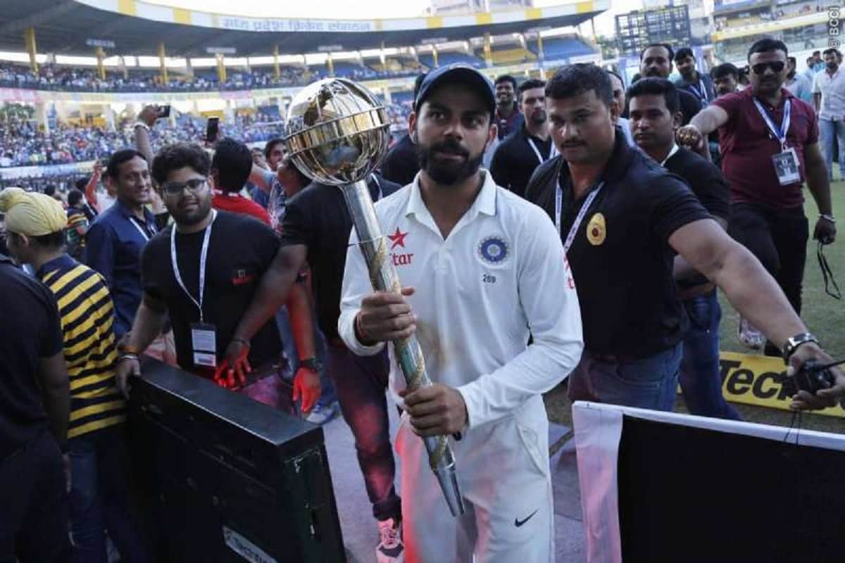 team india skipper virat kohli got icc test championship mace