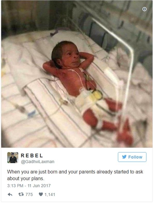 A New born baby style pose proves Swag 