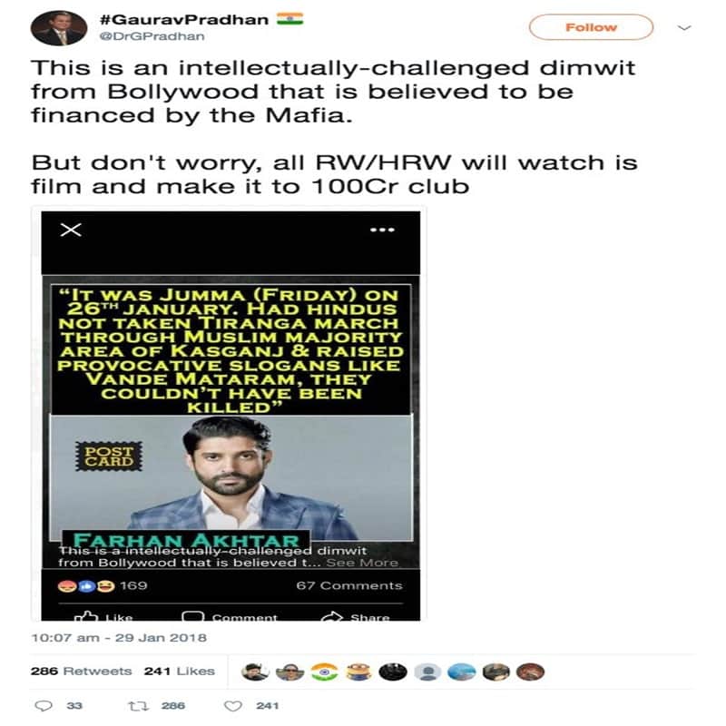 Kasganj violence: Farhan Akhtar came forward after his Fake tweets goes viral on internet