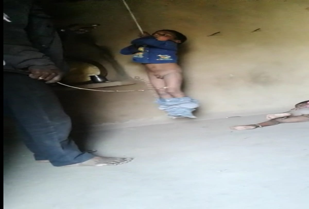 rajasthan rajsamand a father beat children video viral