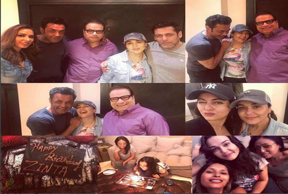 preity zinta celebrates her her 43th birthday with boby Bobby Deol and Salman Khan