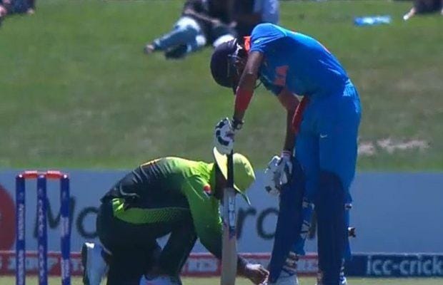 pakistani cricketer tied indian cricketer shubman gill shoe laces