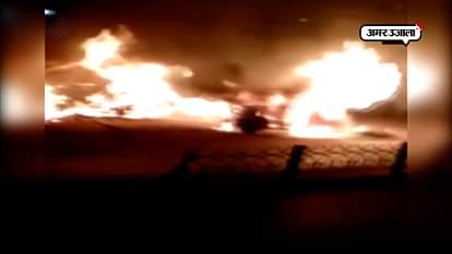 GAS PIPE LINE CATHCHES FIRE IN BHARUCH OF GUJARAT