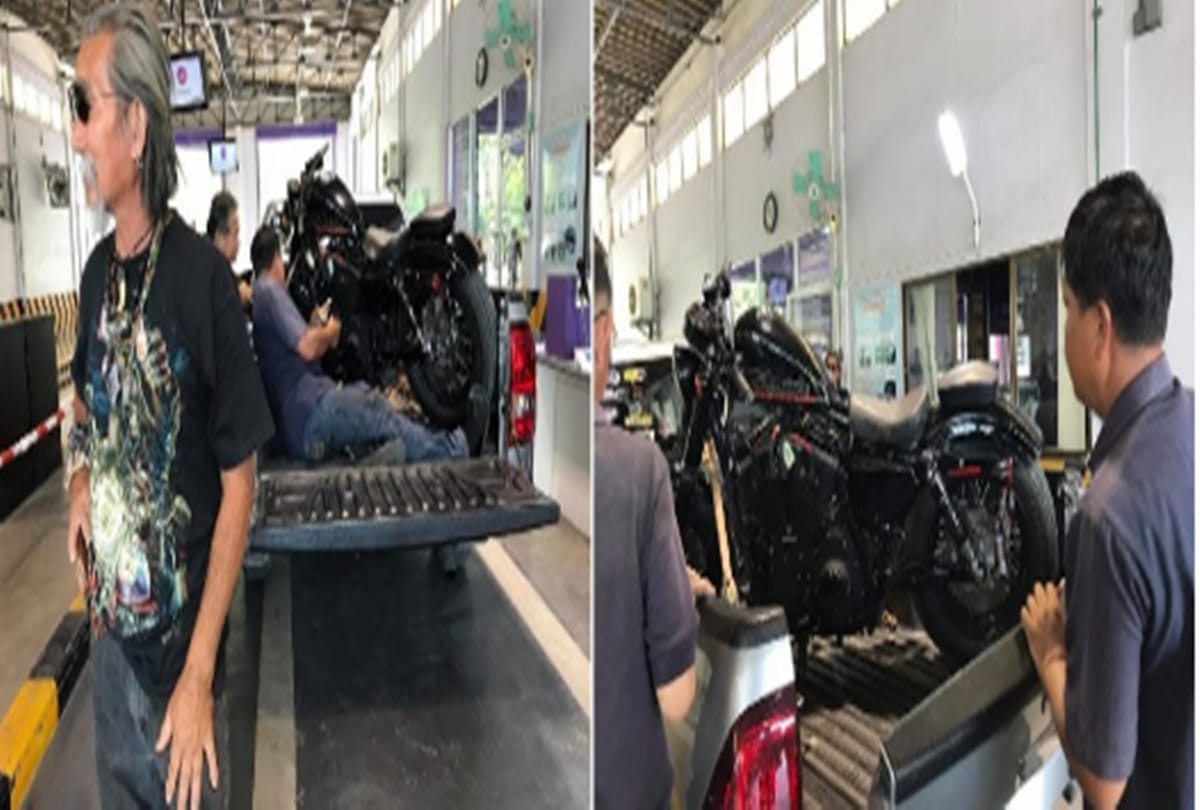 Thailand man running away from showroom just because of he looks like a beggar