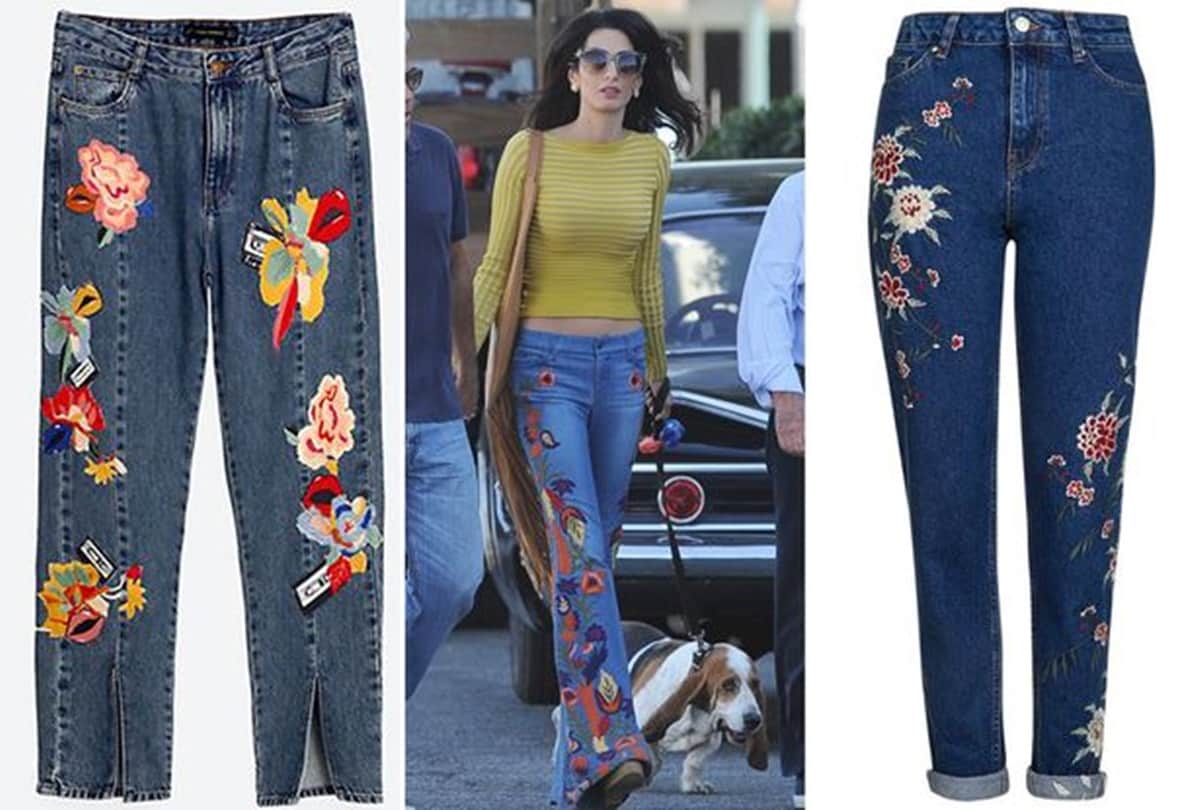 embroidered jeans back in trend
