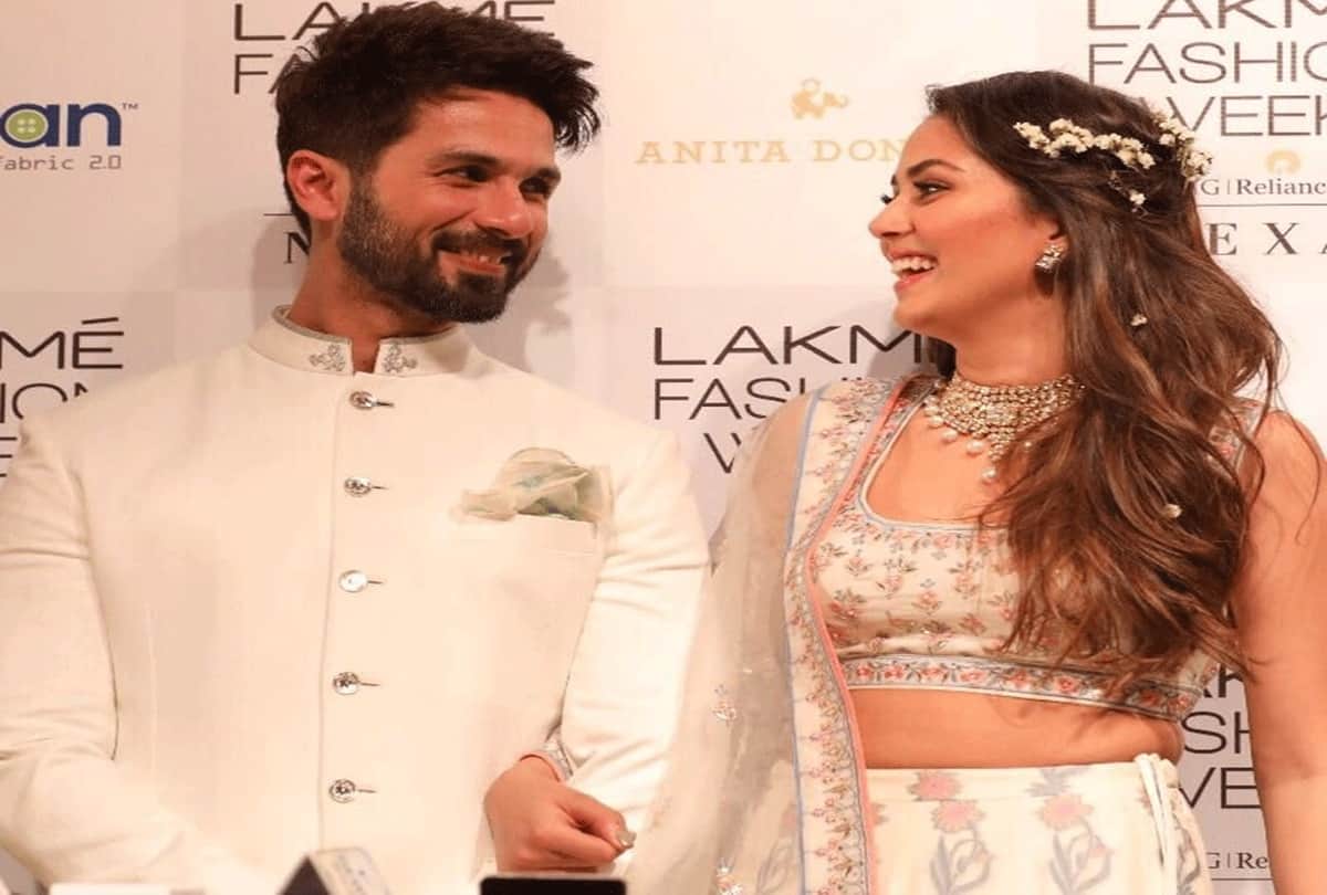 Shahid kapoor and Mira Rajput walk the Ramp for designer Snita Dongre at Lakme Fashion Week 2018