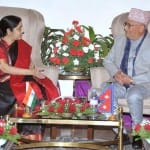 Foreign Minister Sushma Swaraj met the former Prime Minister of Nepal, KP Sharma Oli