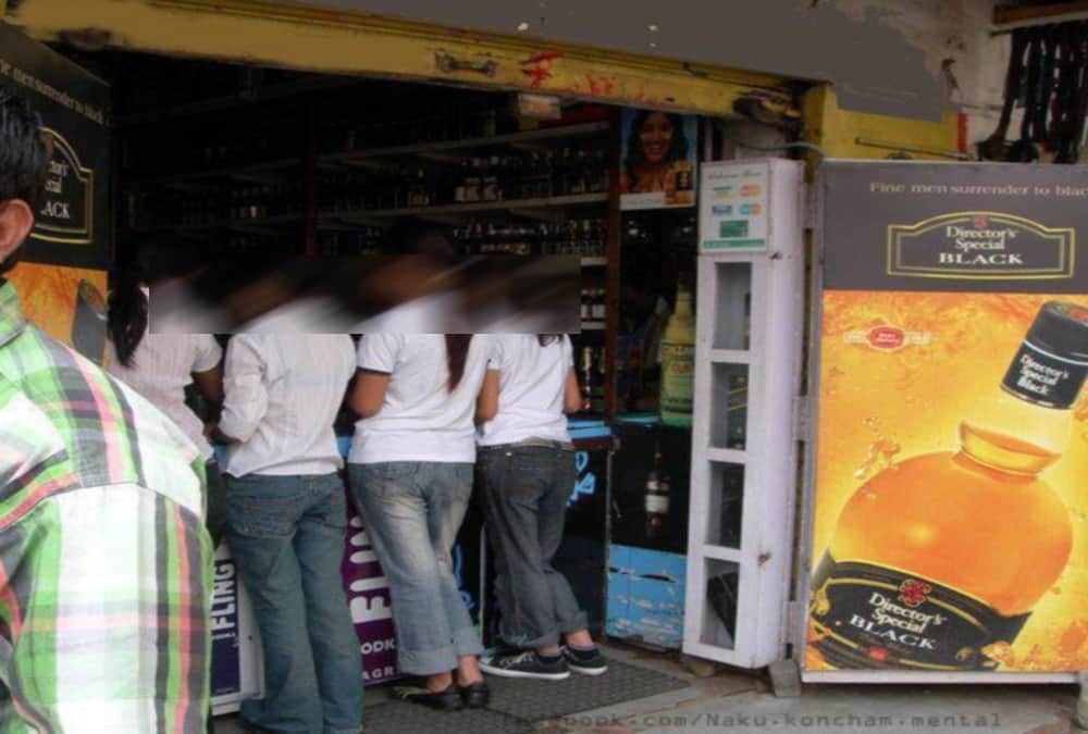 Ruckus during Girls take liquor in wine shop